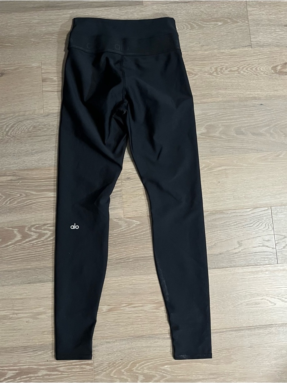 ALO Yoga Black High Waist Fitness Leggings Logo Waistband S - Picture 6 of 7